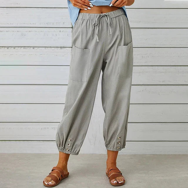 Pantaloni Corti Donna Cotone Elastico in Vita Casual Comodi