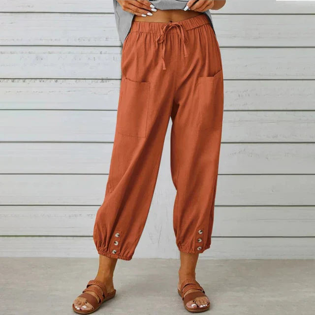 Pantaloni Corti Donna Cotone Elastico in Vita Casual Comodi