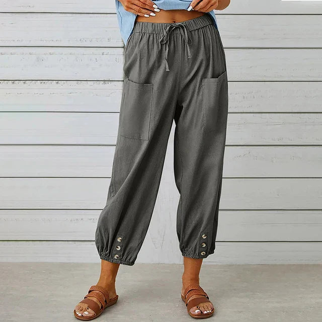 Pantaloni Corti Donna Cotone Elastico in Vita Casual Comodi
