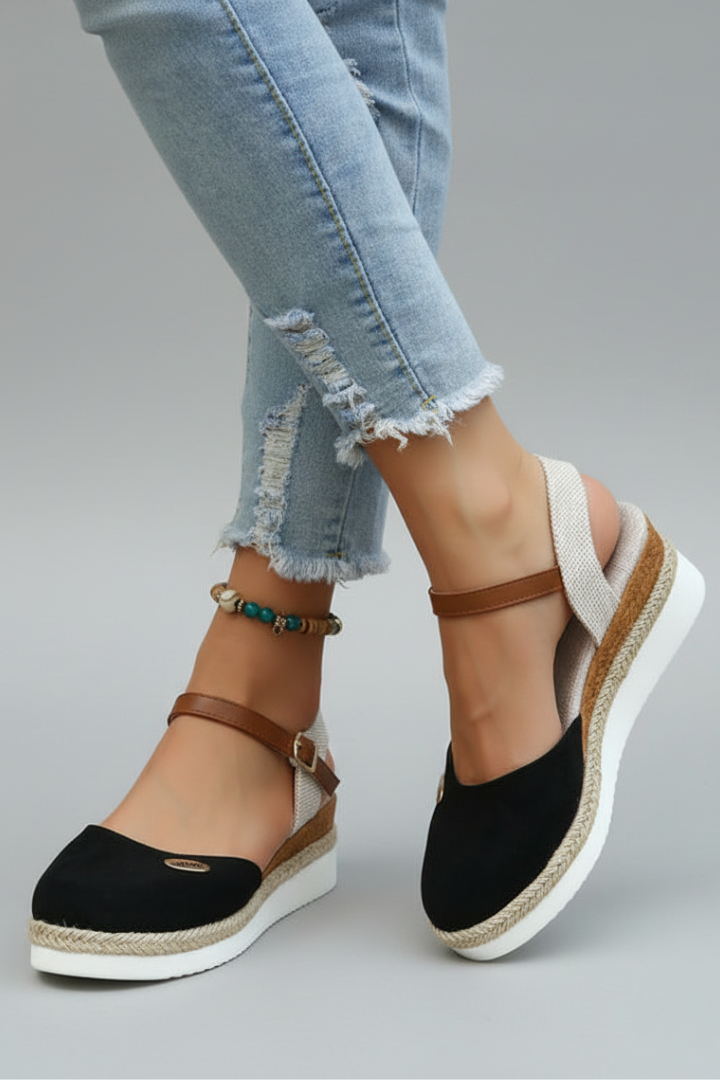 Espadrillas Donna Punta Chiusa Sandali Cinturino Slingback