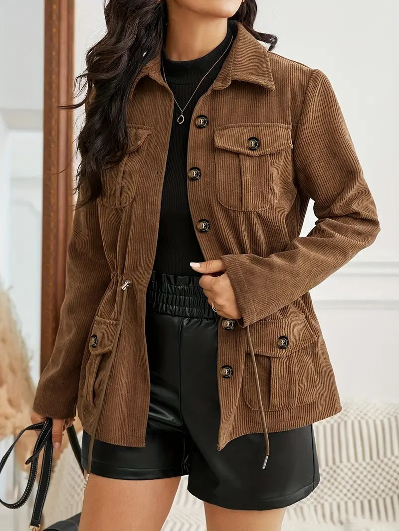 Giacca Uomo in Velluto a Coste Stile Utility Casual