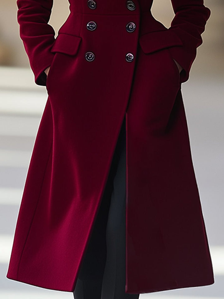 Cappotto Lungo Doppiopetto in Misto Lana per Donna | Valentina