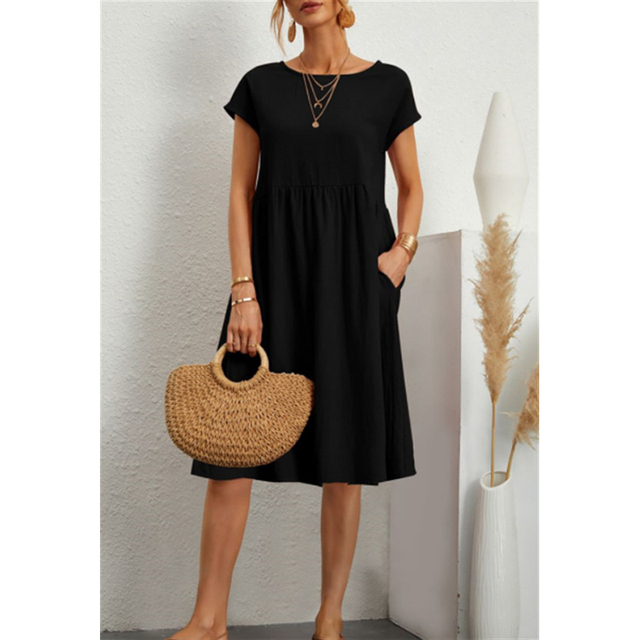 Abito Midi Donna Estivo Semplice Vestibilità Regolare