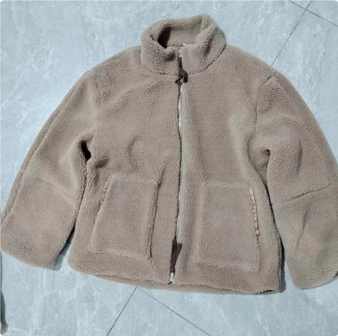 Giacca Donna in Pile con Zip Vestibilità Comoda Tasche Laterali
