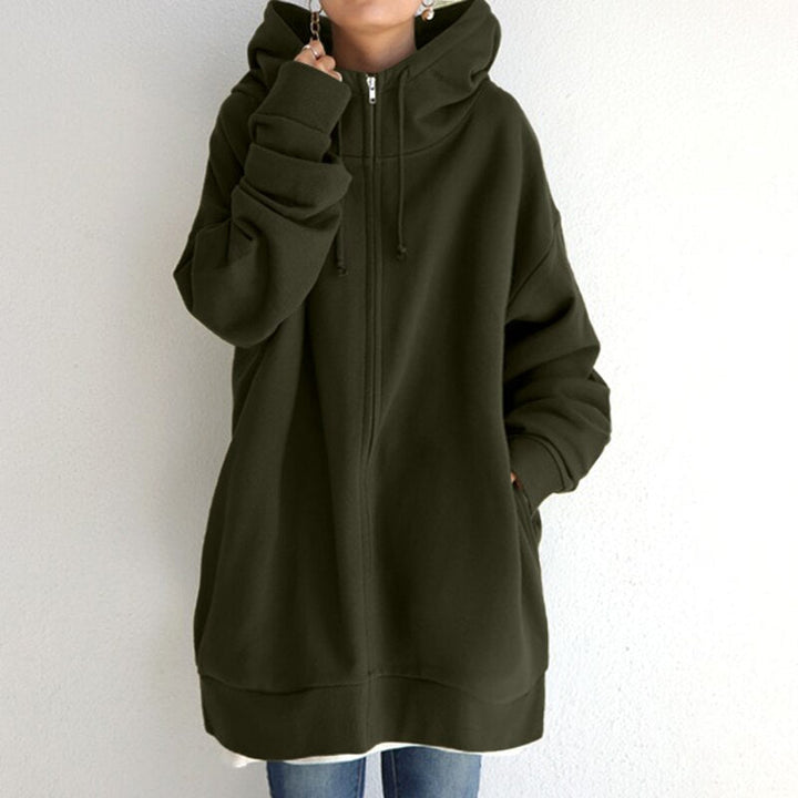 Felpa Donna con Cappuccio Tessuto Morbido Oversize