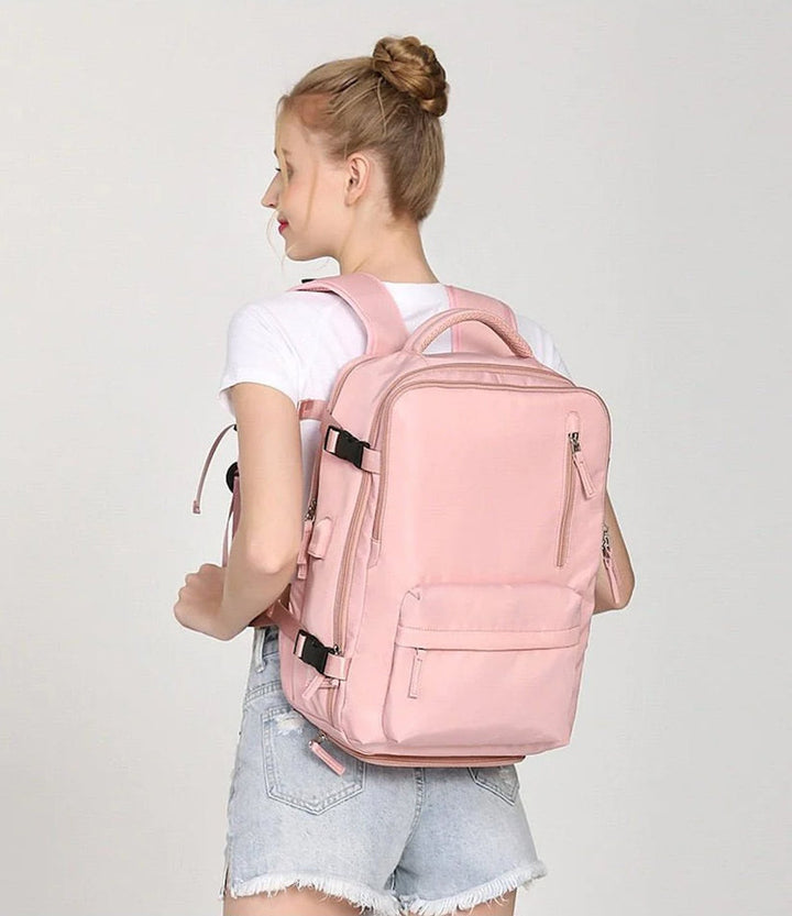 Zaino Impermeabile da Viaggio con Spallacci Ergonomici e Scomparto per Laptop Fino a 17 Pollici – 25 Litri, Nero/Blu/Nero Oliva 1