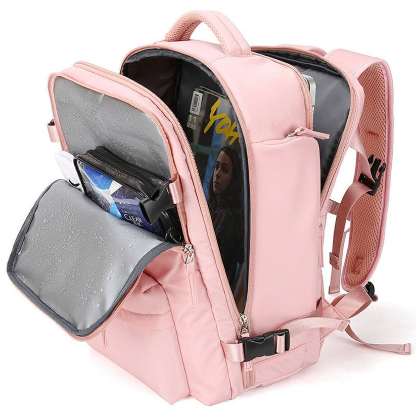 Zaino Impermeabile da Viaggio con Spallacci Ergonomici e Scomparto per Laptop Fino a 17 Pollici – 25 Litri, Nero/Blu/Nero Oliva 2