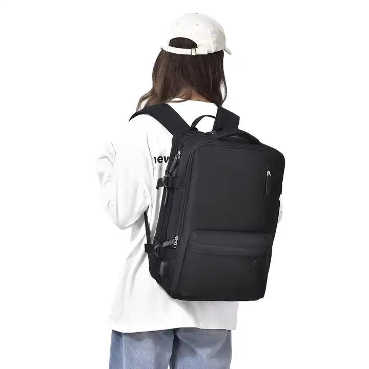 Zaino Impermeabile da Viaggio con Spallacci Ergonomici e Scomparto per Laptop Fino a 17 Pollici – 25 Litri, Nero/Blu/Nero Oliva 6