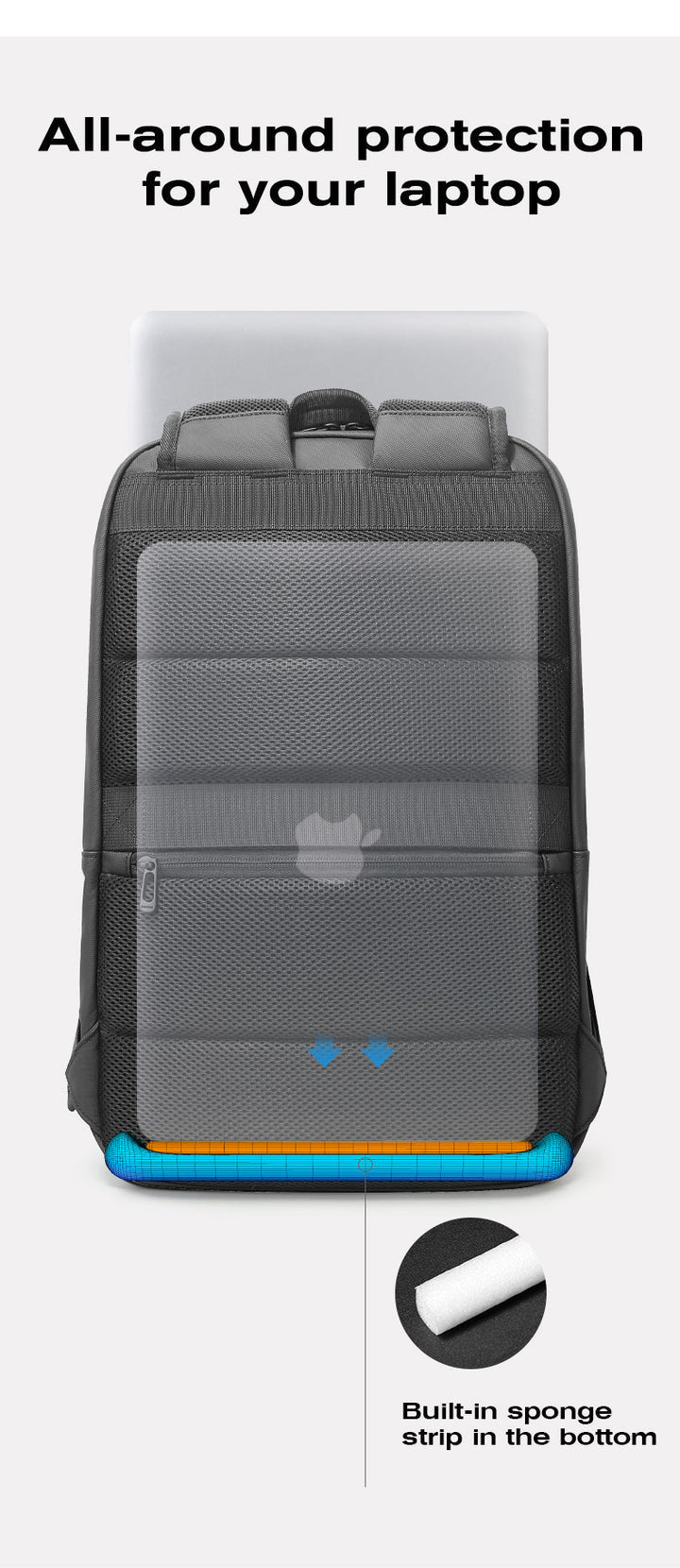 Zaino per laptop BANGE Urban Stylish da 15,6 pollici per lavoro e spostamenti quotidiani 6