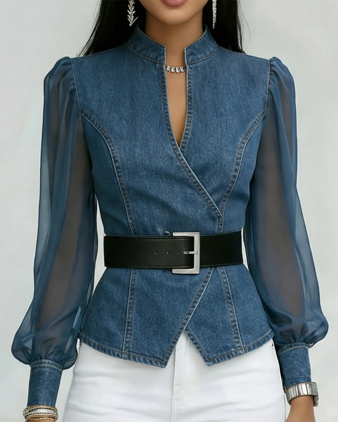 Donna in Denim Leggero Vestibilità Elegante - Vesarelli