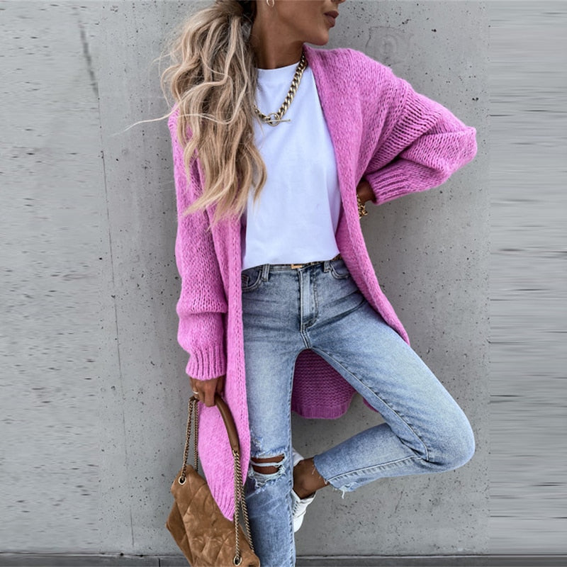 Gilet Lungo Donna in Maglia Casual