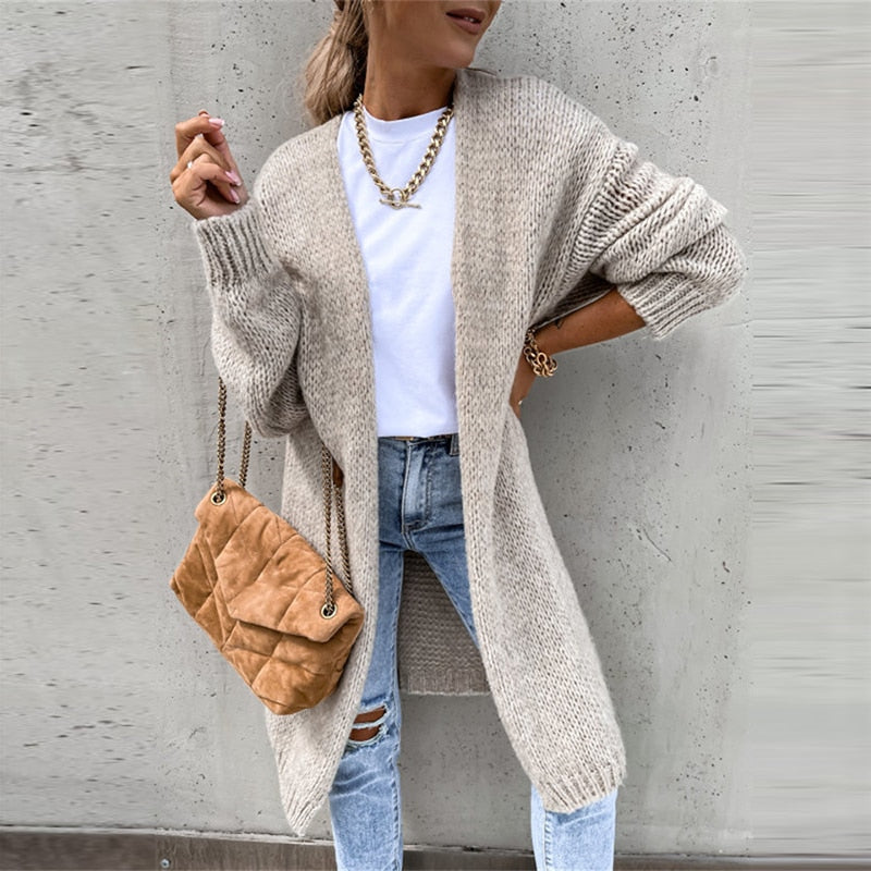 Gilet Lungo Donna in Maglia Casual - Vesarelli