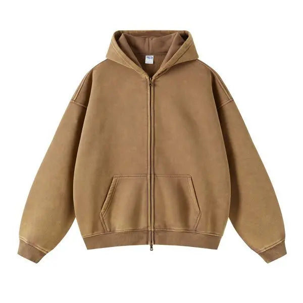 Felpa Con Cappuccio Batik-Wash per Uomo | Zelara Khaki