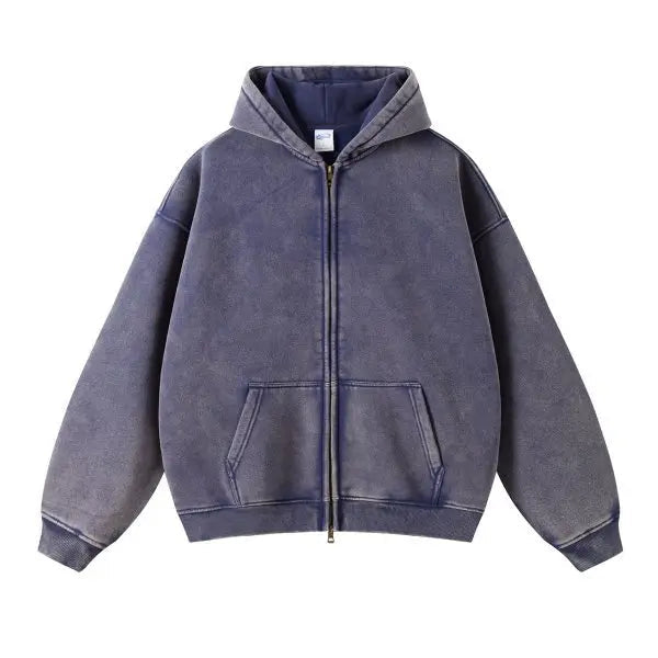 Felpa Con Cappuccio Batik-Wash per Uomo | Zelara Blu navy
