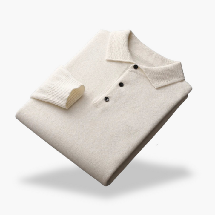 Maglione Polo In Lana Blu Per Uomo | Zelvian Bianco