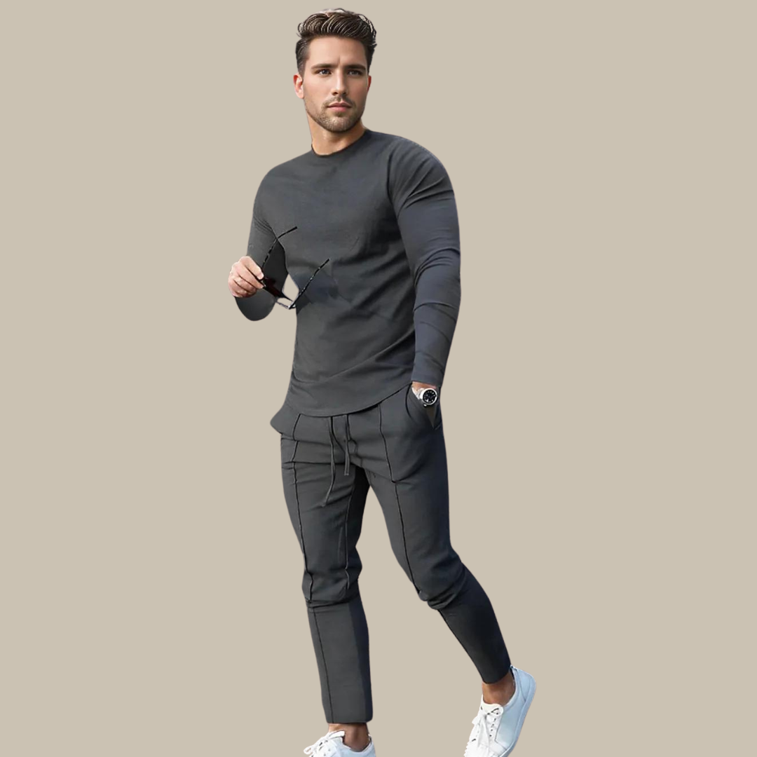 Completo Jogger Uomo Cotone Maglietta Casual Estiva - Vesarelli