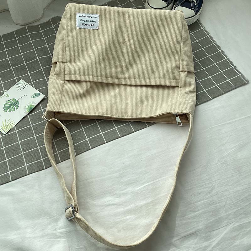 Borsa Tracolla Donna in Tela Velluto a Coste Classica Resistente