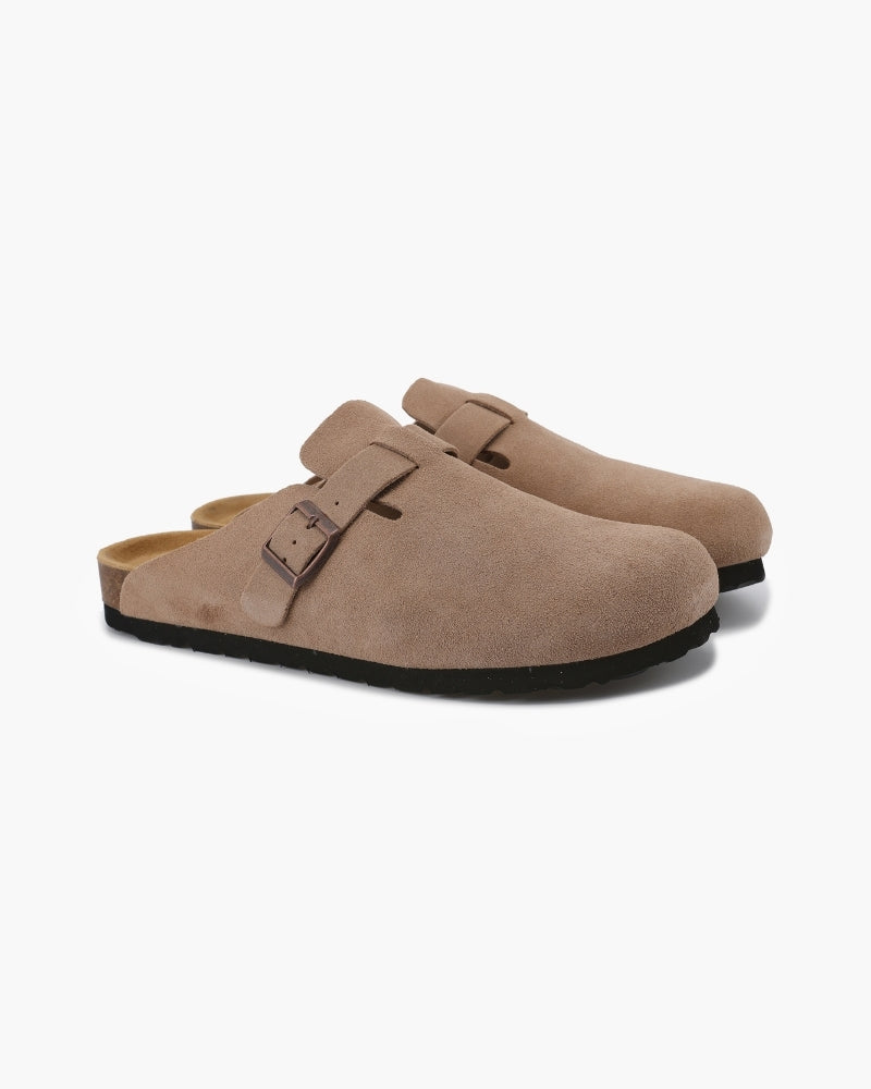 Zoccoli Uomo in Suede Plantare Comfort Fibbia Regolabile - Vesarelli
