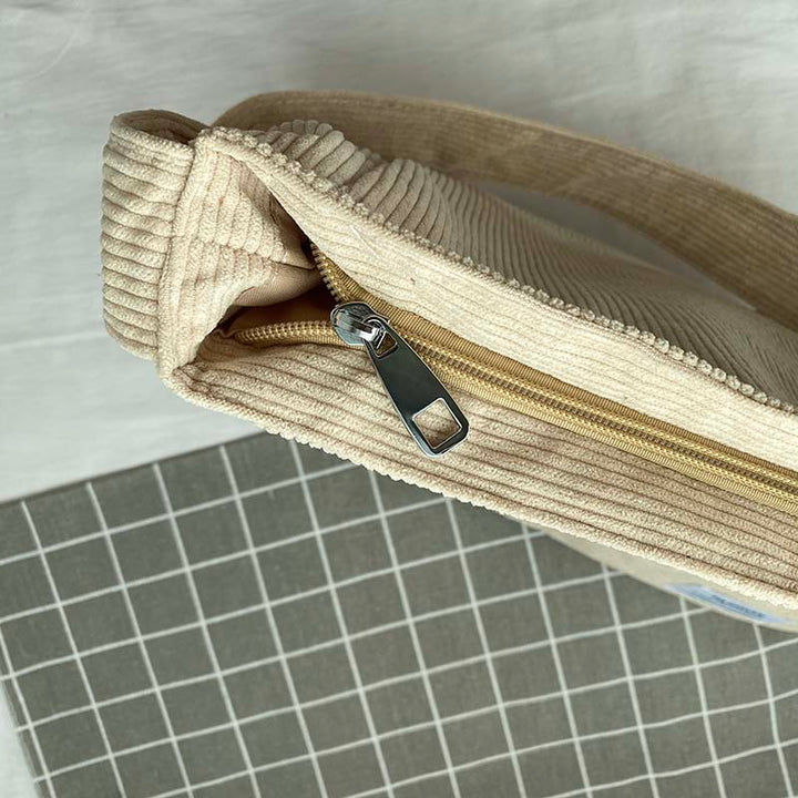 Borsa Tracolla Donna in Tela Velluto a Coste Classica Resistente