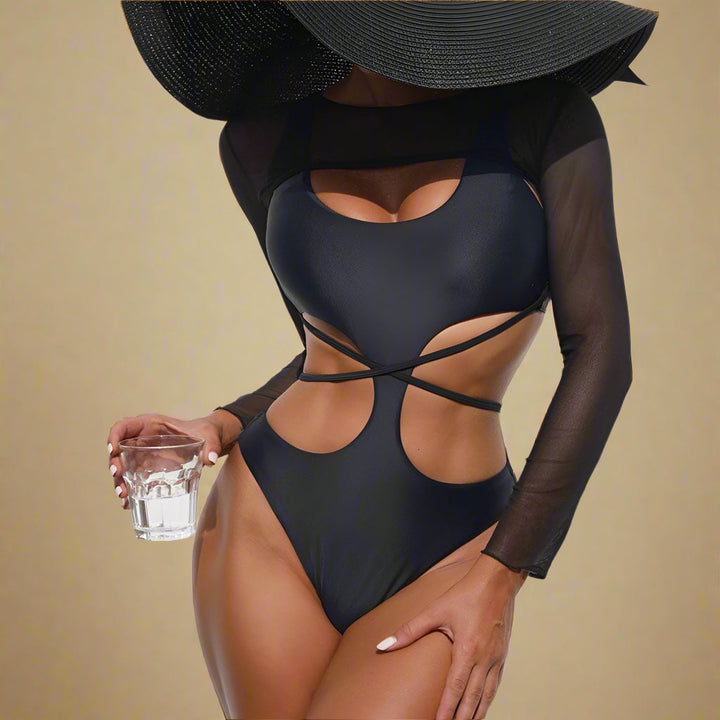 Costume Intero Donna con Ritagli e Cintura in Vita - Vesarelli