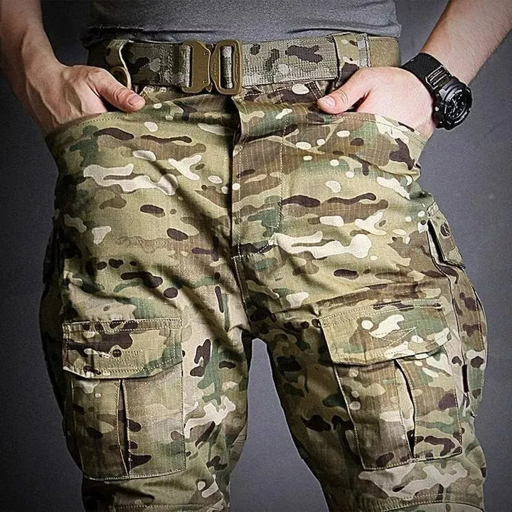 Pantaloni Cargo Uomo Tessuto Resistente Vestibilità Regular