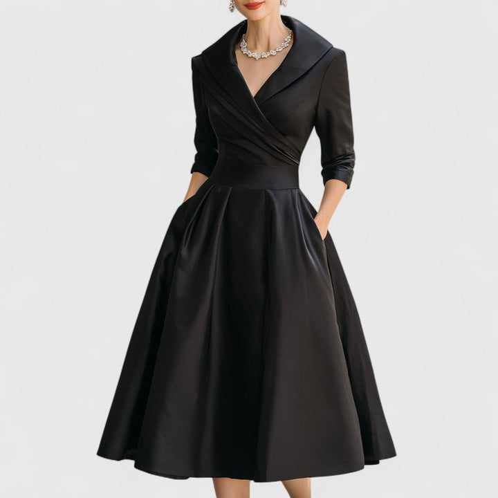 Abito Midi Donna Vestibilità Fluida Finitura Sobria