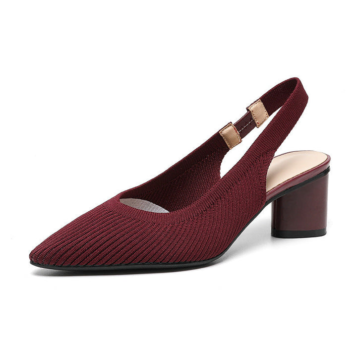Scarpe Donna Punta Tacco Quadrato Stabile Elegante