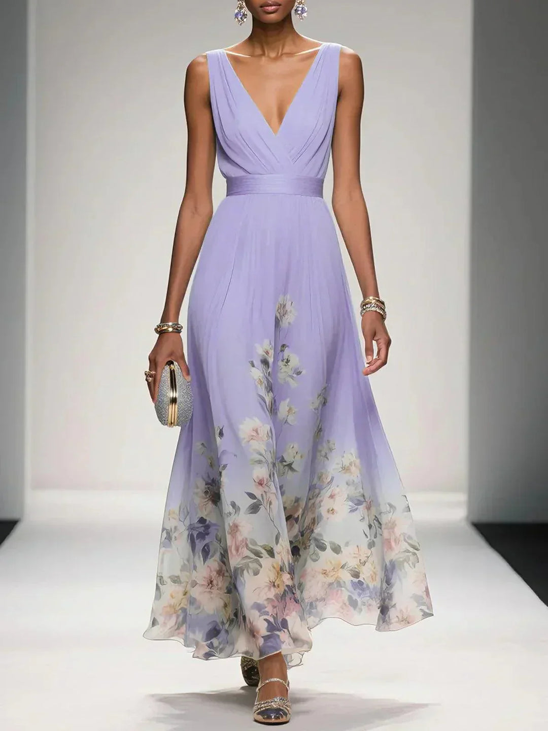 Abito Sposa Stampa Floreale Linea Romantica Dettaglio Botanico