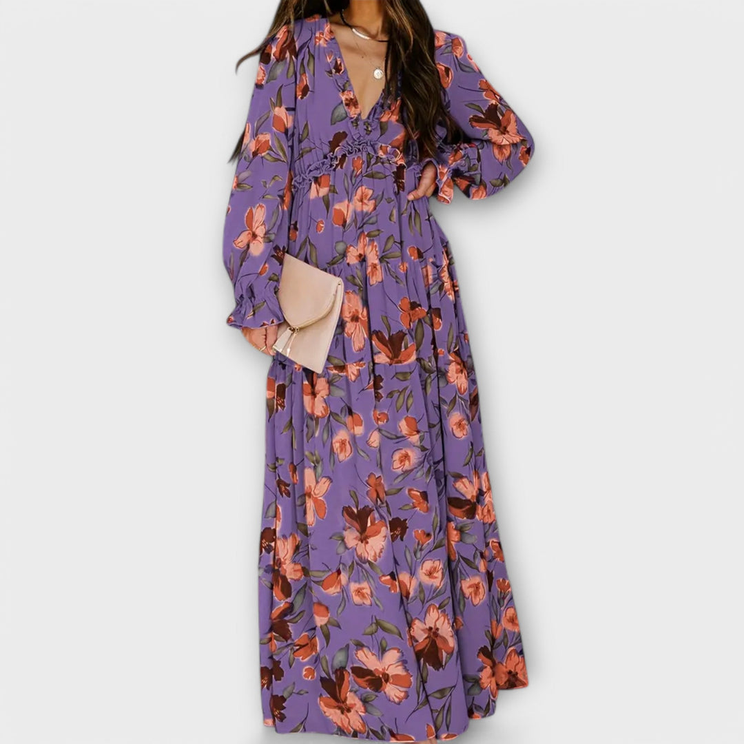 Abito Maxi Donna Vestibilità Fluida Stile Elegante