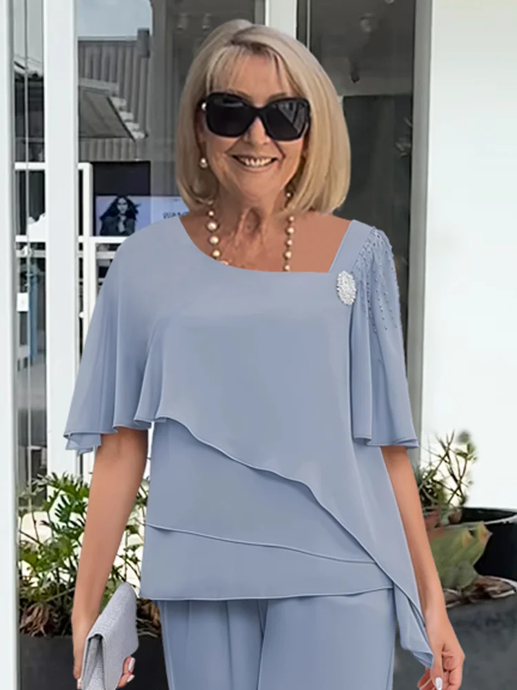 Completo Donna Due Pezzi Tessuto Elegante Stile Classico