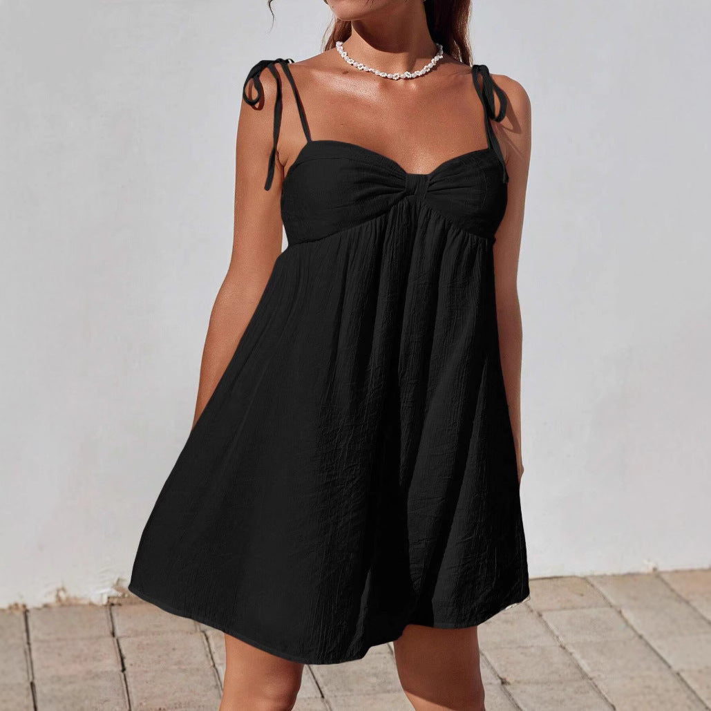 Mini Abito Donna Semplice Tessuto Leggero Vestibilità Comoda