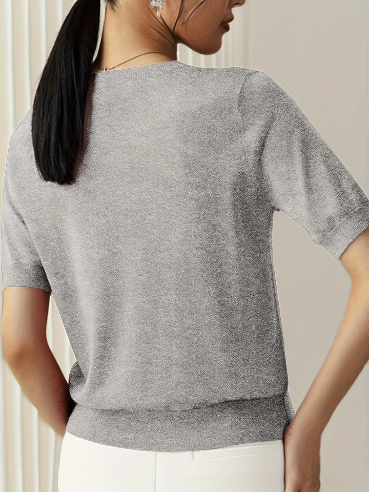 Maglione Donna Leggero Manica Corta Casual Confortevole