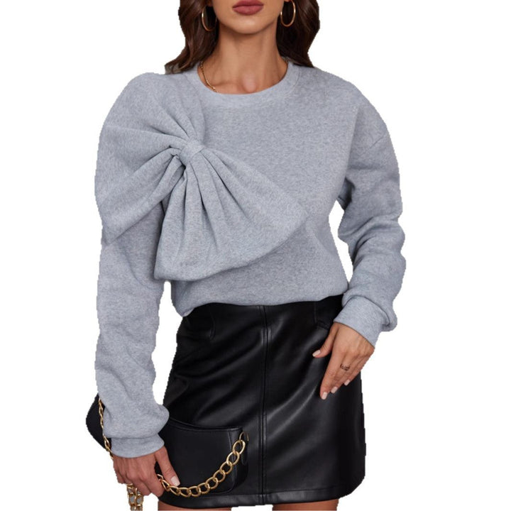 Maglione Donna in Maglia con Fiocco Maniche Lunghe Morbido