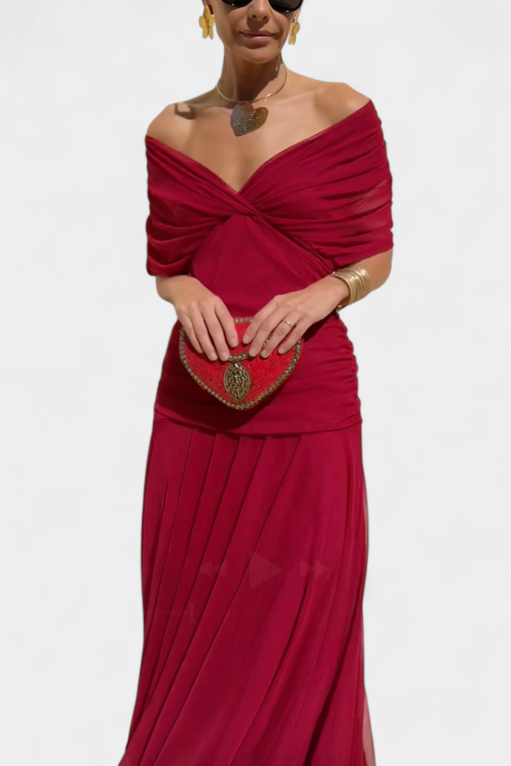 Abito Elegante Donna Maniche Trasparenti Stile Serale - Vesarelli
