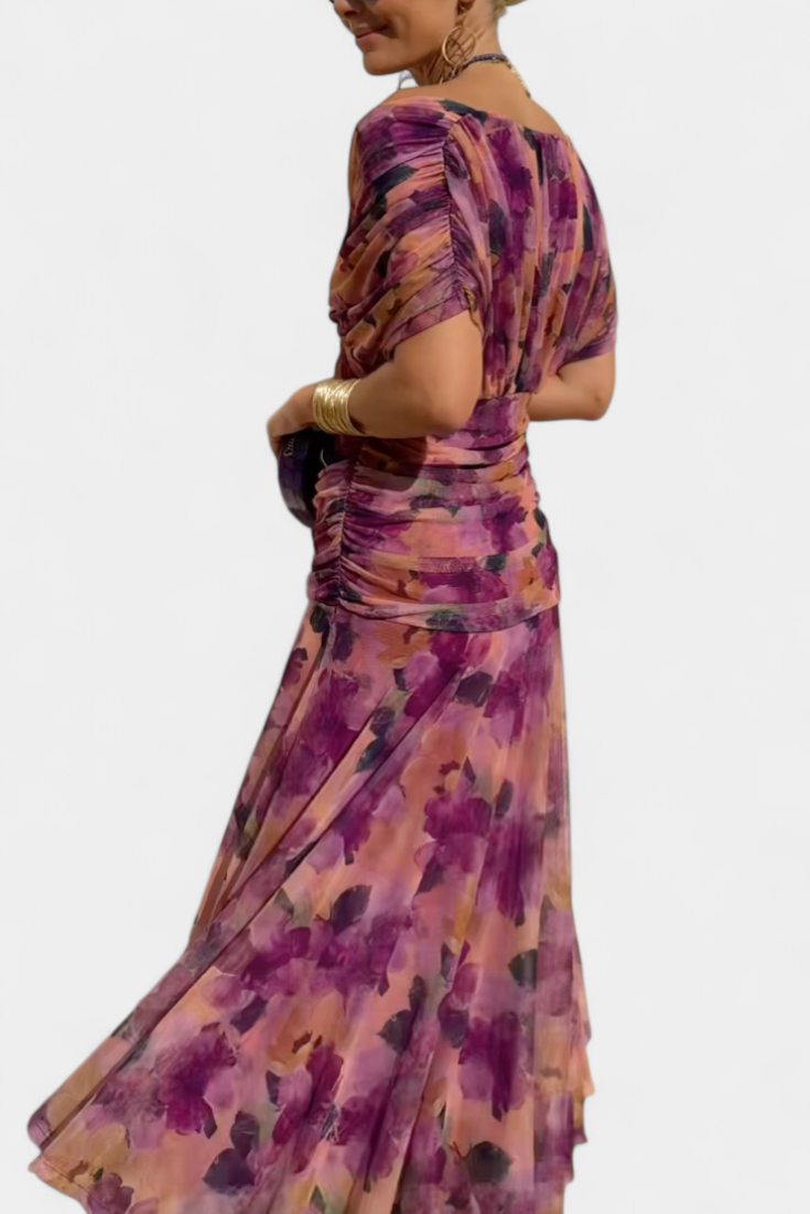 Abito Elegante Donna Maniche Trasparenti Stile Serale - Vesarelli