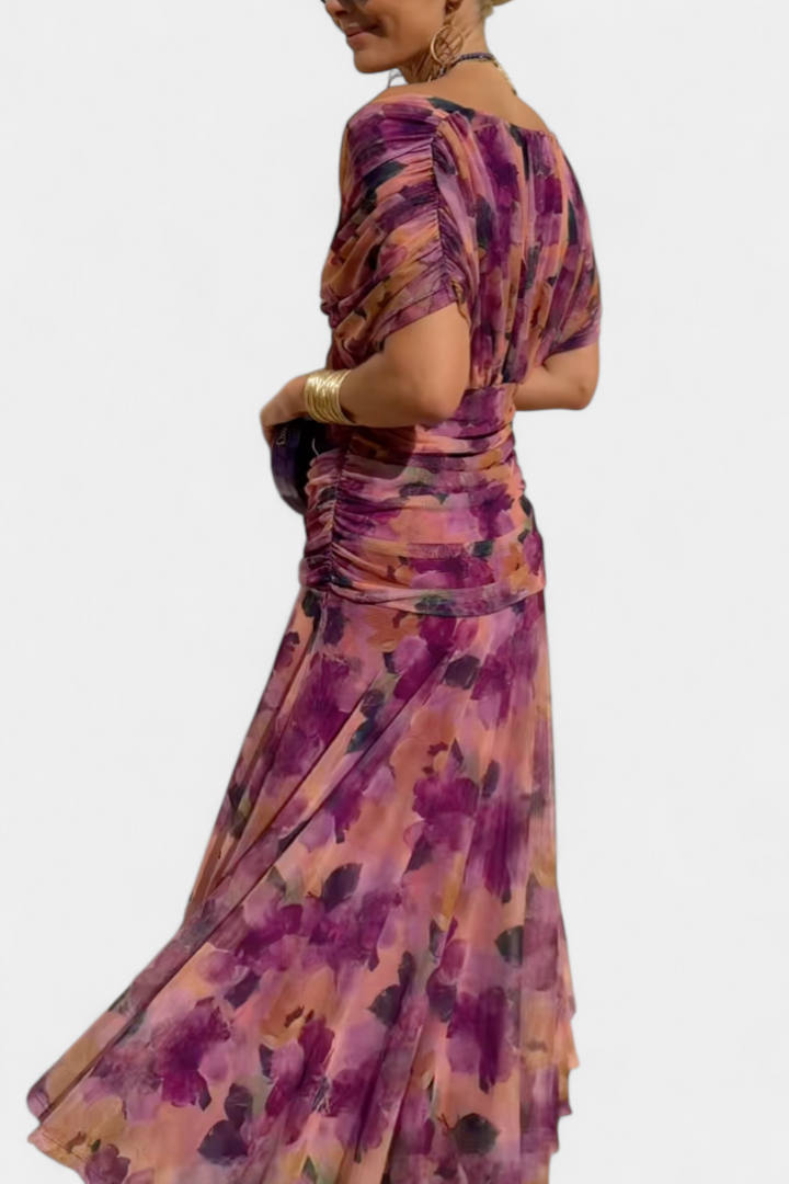 Abito Elegante Donna Maniche Trasparenti Stile Serale - Vesarelli