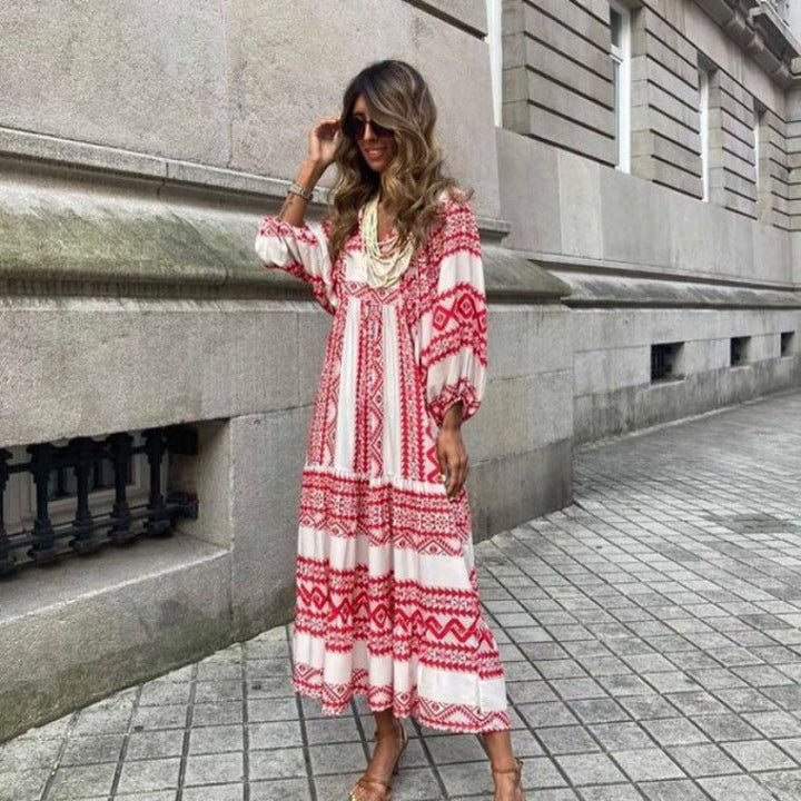 Abito Maxi Donna Floreale Stile Boho - Vesarelli