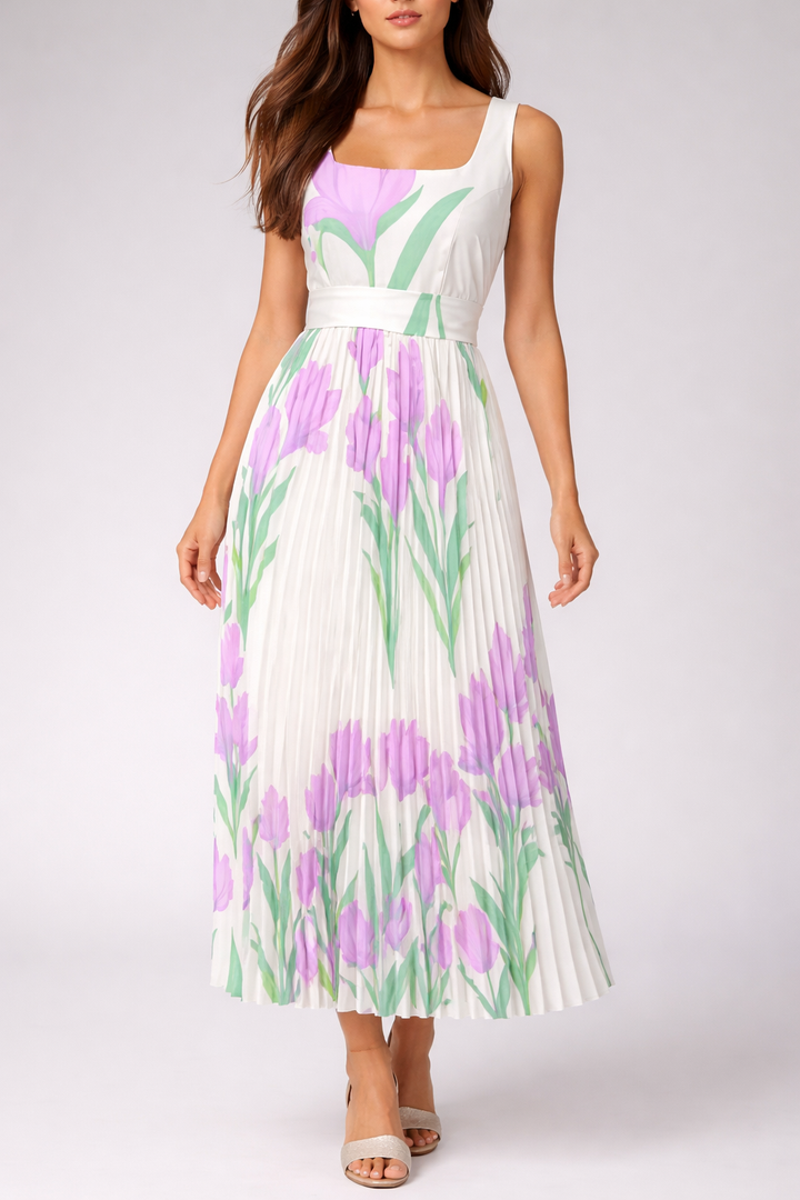 Abito Maxi Donna in Chiffon Senza Maniche Stile Leggero - Vesarelli