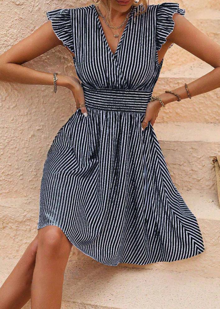 Abito Midi Donna a Trapezio in Tessuto Leggero Estivo - Vesarelli