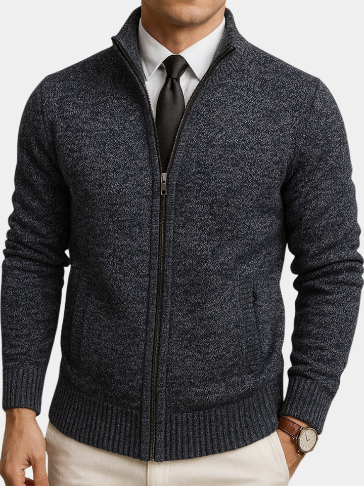 Cardigan Uomo in Lana con Zip Vestibilità Su Misura - Vesarelli