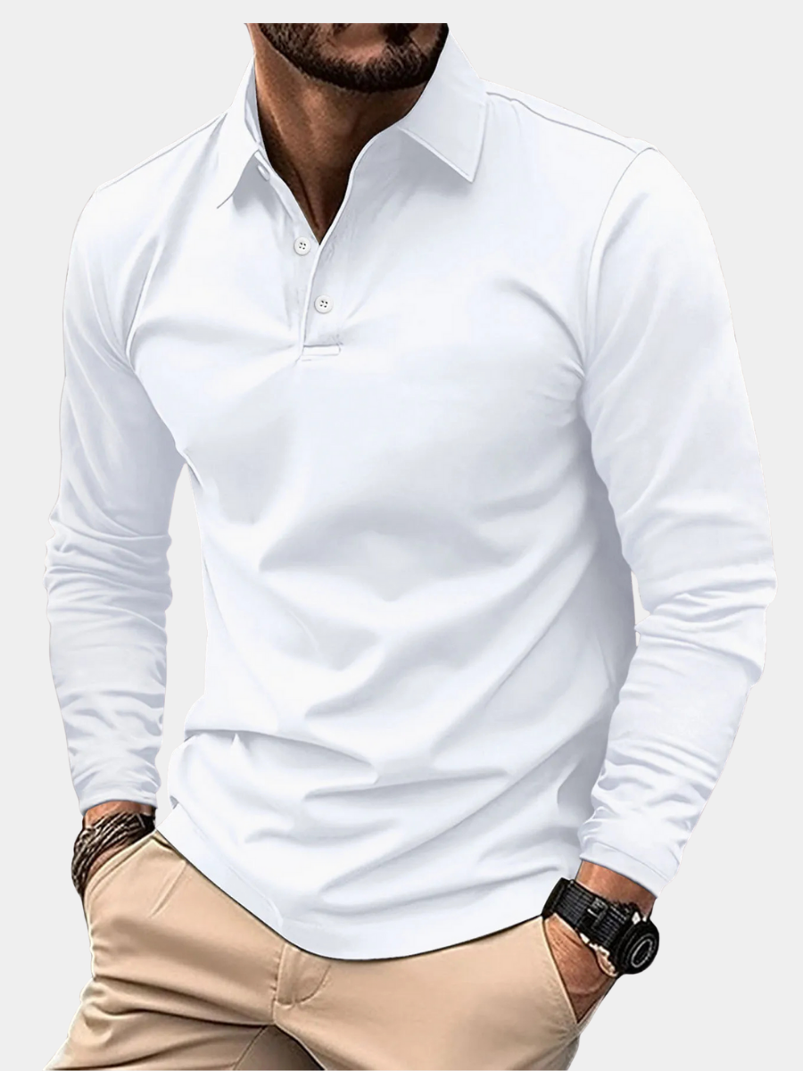 Polo Uomo Maniche Lunghe Tessuto Morbido Stile Casual - Vesarelli