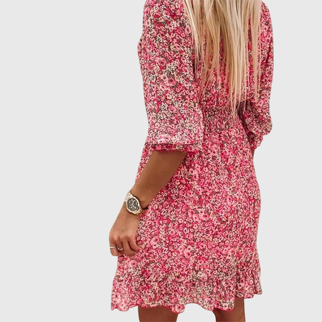 Abito Donna Maniche Puff Tessuto Leggero Estivo