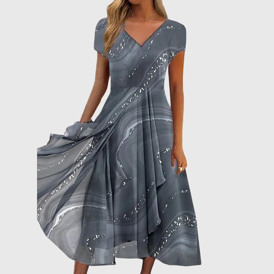 Abito Midi Donna Tessuto Leggero Linea Fluttuante