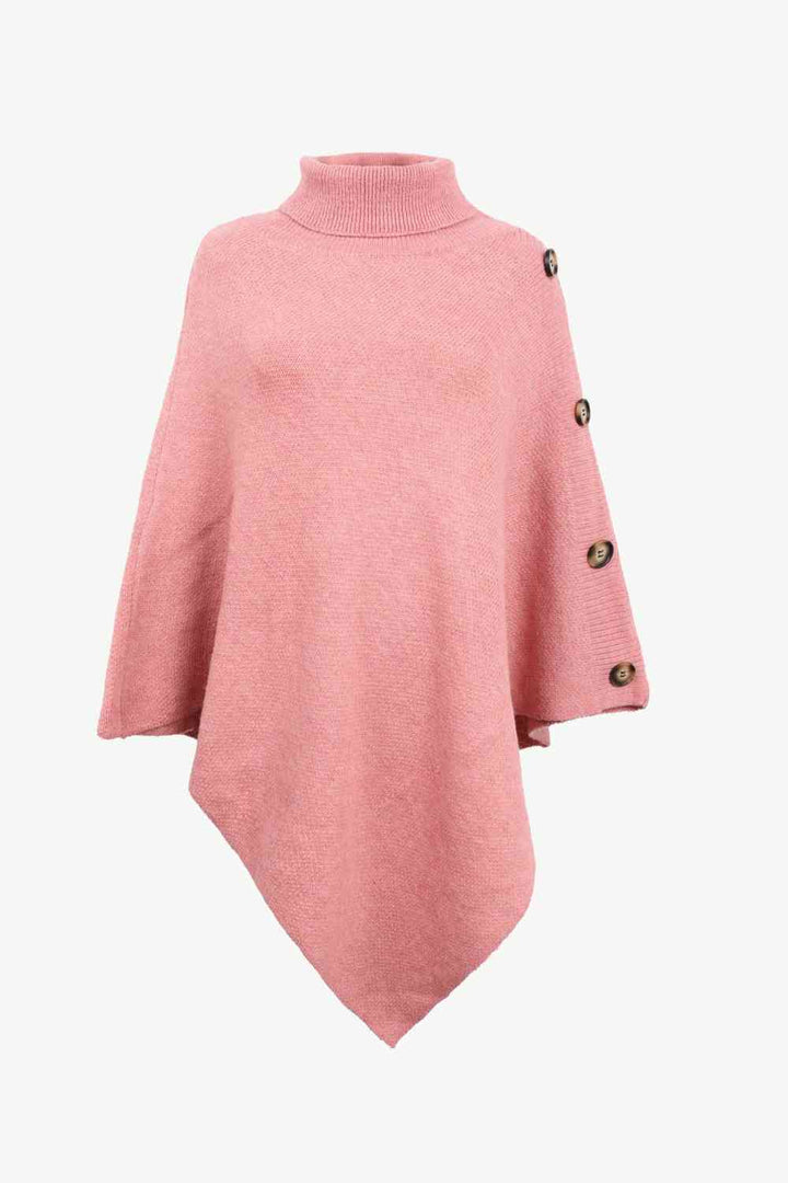 Maglione Poncho Donna in Maglia Collo Alto Elegante