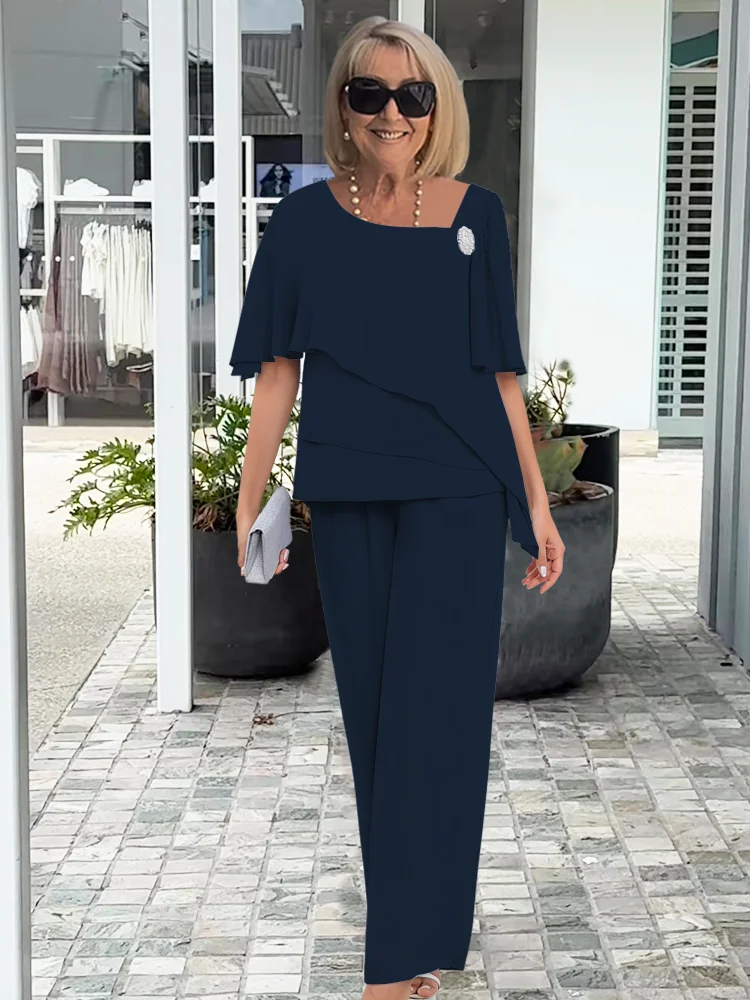 Completo Donna Due Pezzi Tessuto Elegante Stile Classico