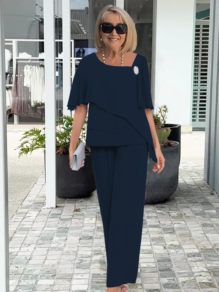 Completo Donna Due Pezzi Tessuto Elegante Stile Classico