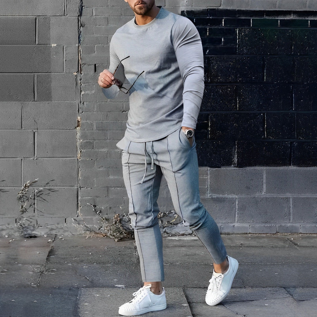 Pantaloni Uomo Slim Moderni Tessuto