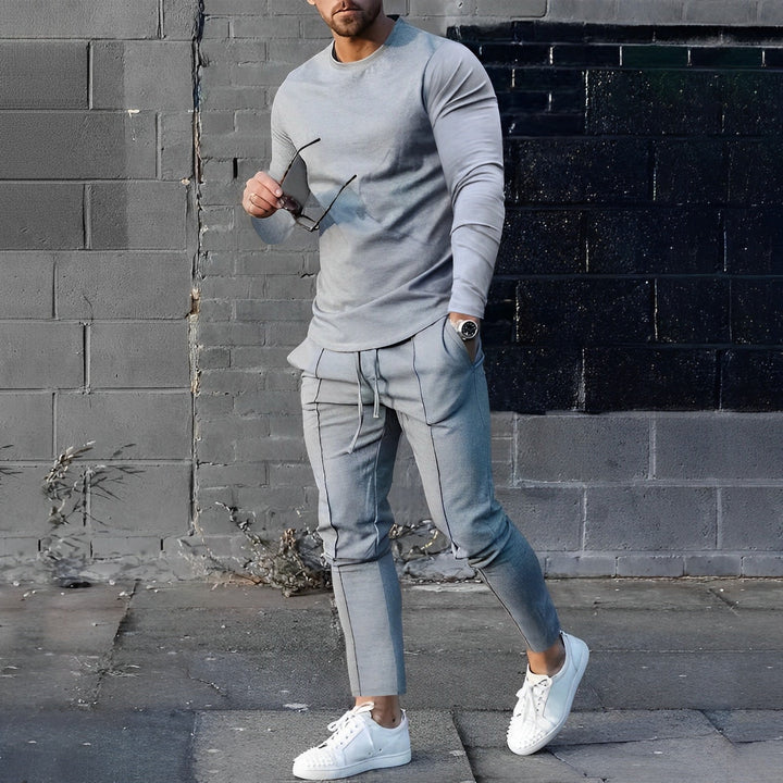 Pantaloni Uomo Slim Moderni Tessuto