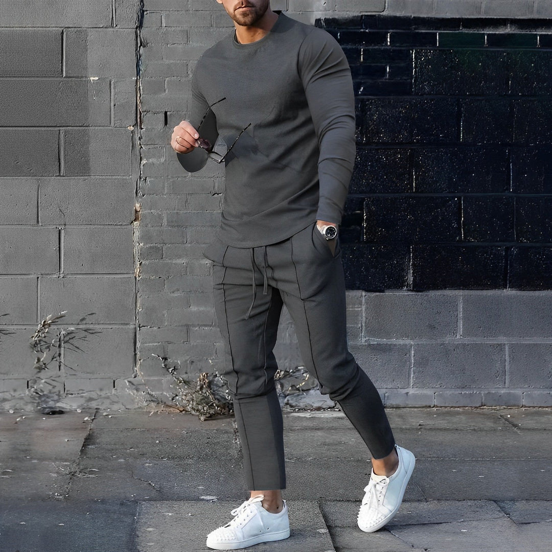 Pantaloni Uomo Slim Moderni Tessuto