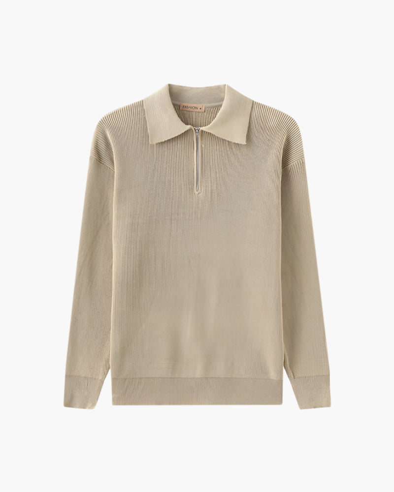 Maglione Uomo Mezza Zip Lana Morbido Classico
